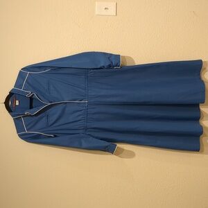 Vintage 70's Sasson Blue Dress With Side Pockets Size 10